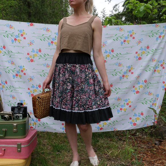 Vintage 1970s Square Dance Skirt 70s Handmade Square Dancing Costume Full Skirt - Picture 3 of 16